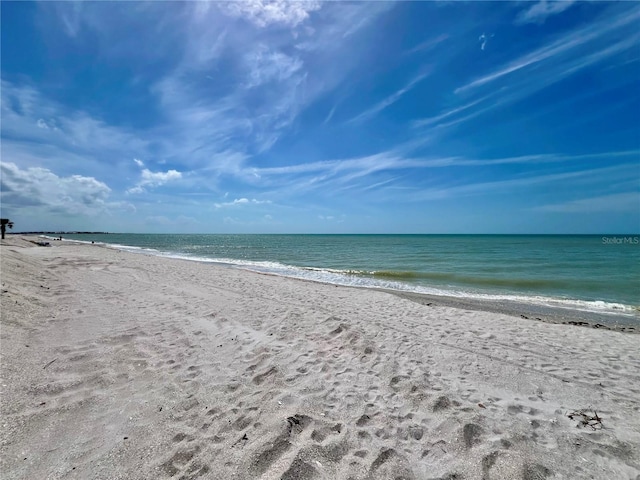 property view of water with a beach view