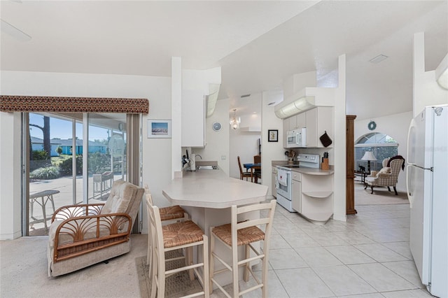 dining room with light tile patterned floors