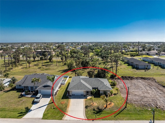 aerial view featuring a residential view