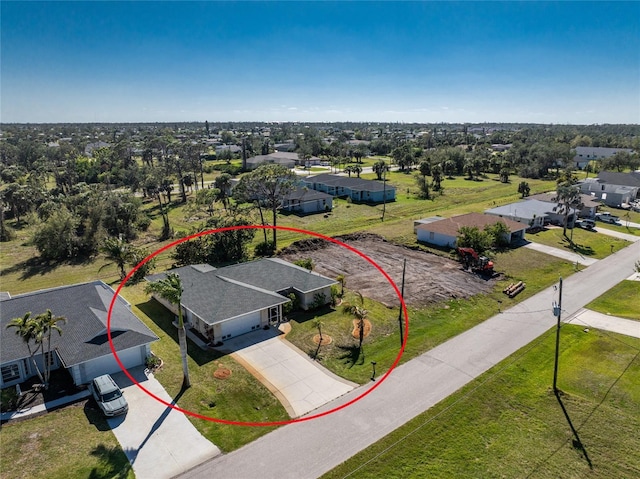 bird's eye view featuring a residential view