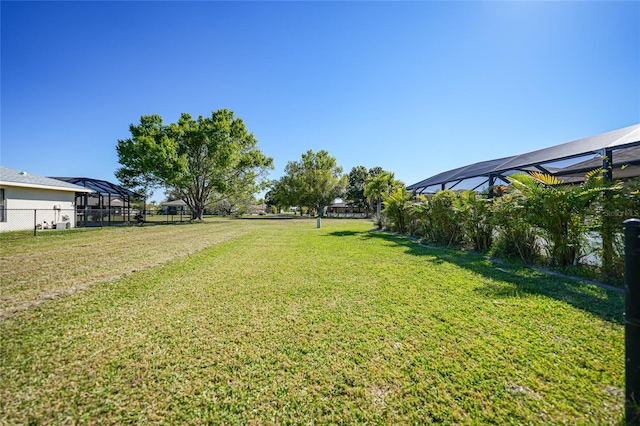 view of yard featuring fence