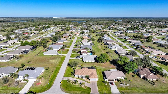 aerial view with a residential view