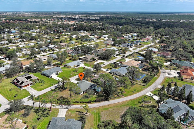 aerial view with a residential view