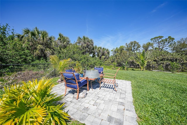 view of patio with fence