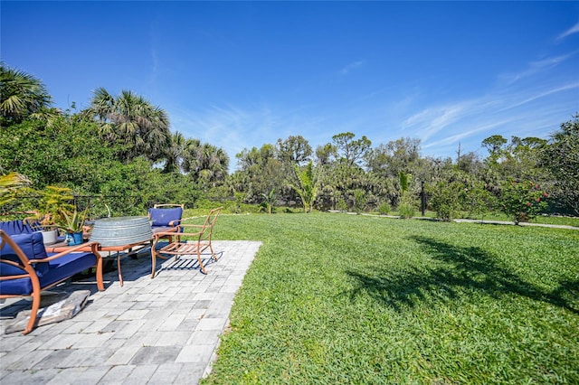 view of yard with a patio area