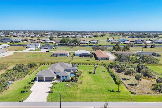 aerial view with a residential view