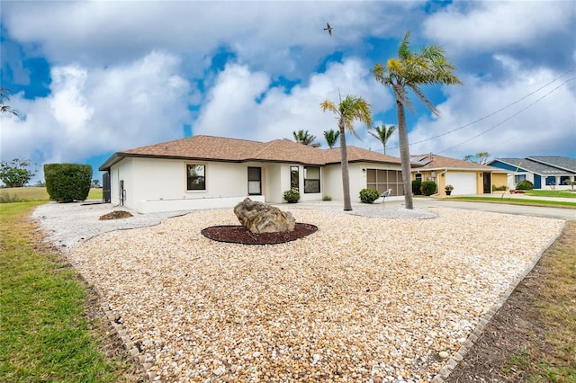 exterior space with stucco siding