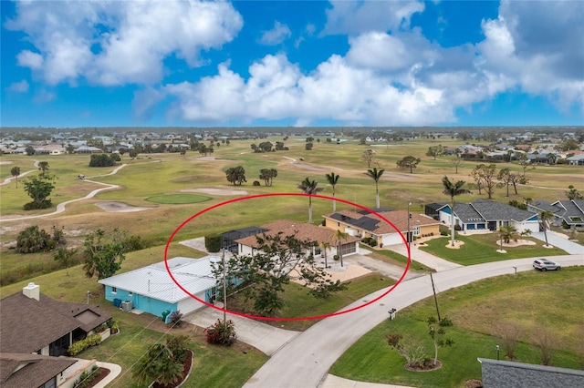 aerial view with a residential view