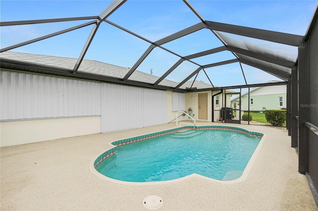 pool featuring a patio and a lanai