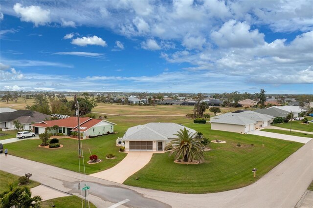 drone / aerial view with a residential view