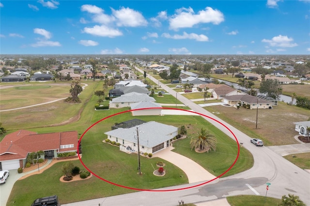 drone / aerial view with a residential view