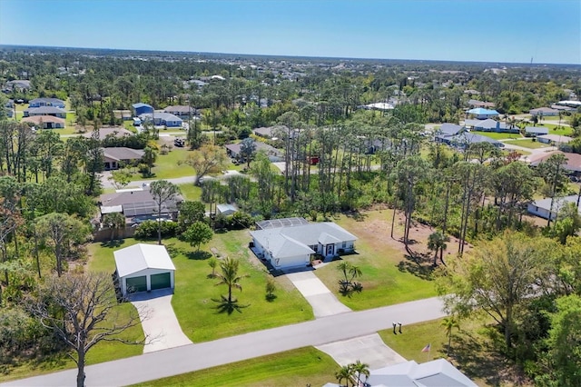 aerial view with a residential view