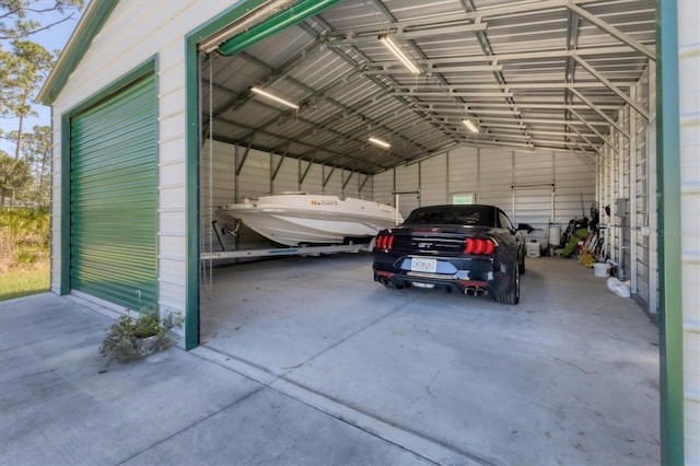 garage with a carport