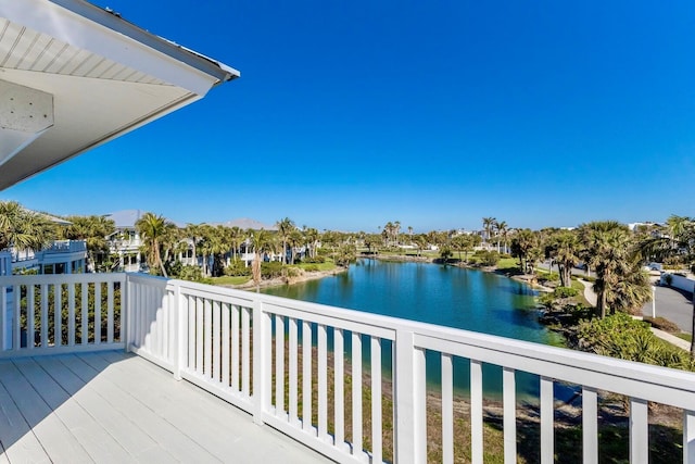 balcony with a water view