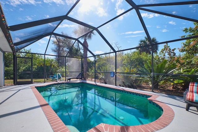 pool featuring a patio and a lanai