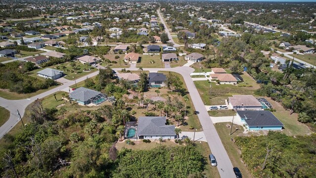 aerial view with a residential view