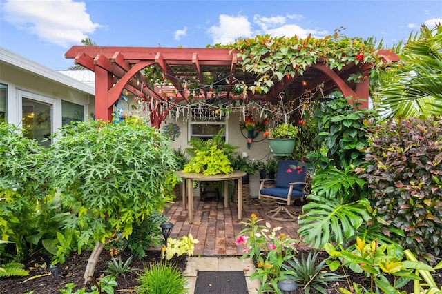 view of patio / terrace with a pergola