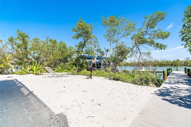 surrounding community featuring a water view