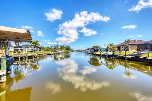 14810 Ingraham Blvd, Port Charlotte, FL 33981 - water view featuring a dock and boat lift