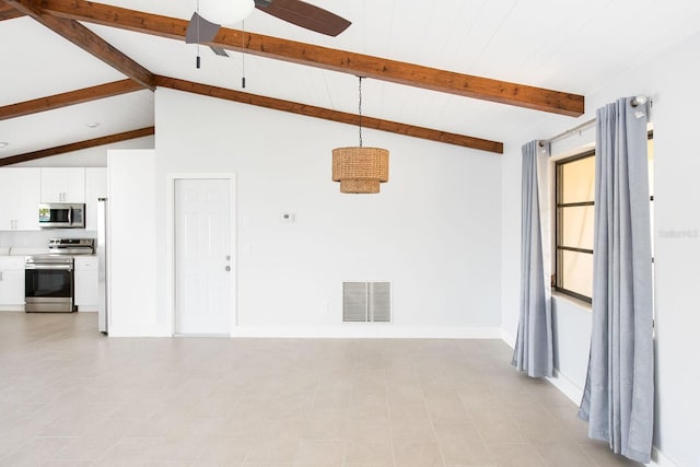 5266 Cooper Ter, Port Charlotte, FL 33981 - unfurnished living room with a ceiling fan and baseboards