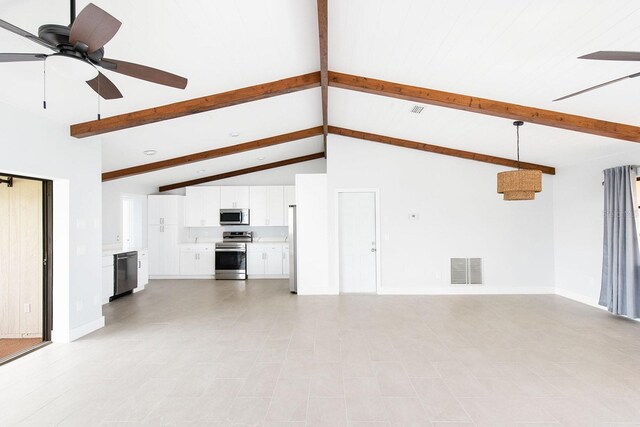 5266 Cooper Ter, Port Charlotte, FL 33981 - unfurnished living room with ceiling fan and baseboards