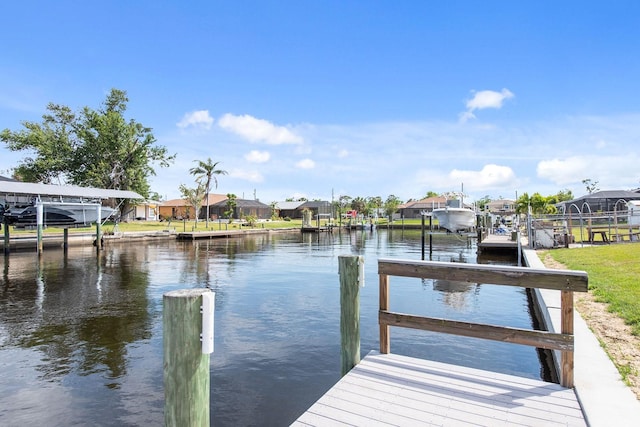 5266 Cooper Ter, Port Charlotte, FL 33981 - dock area featuring a water view and a residential view