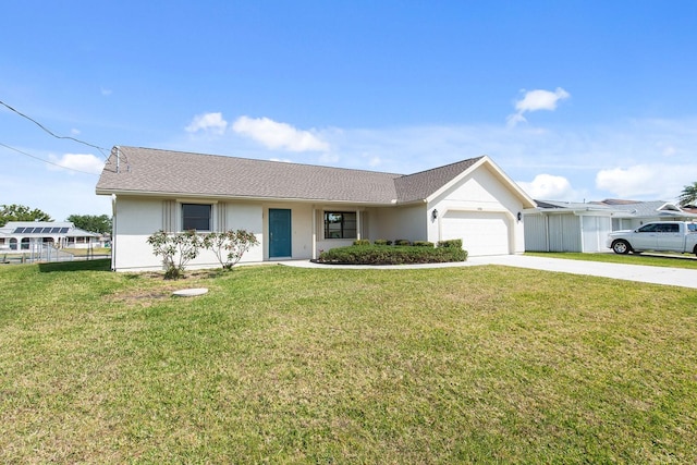 5266 Cooper Ter, Port Charlotte, FL 33981 - single story home with concrete driveway, an attached garage, a front lawn, and stucco siding