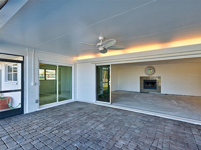view of patio / terrace featuring a ceiling fan