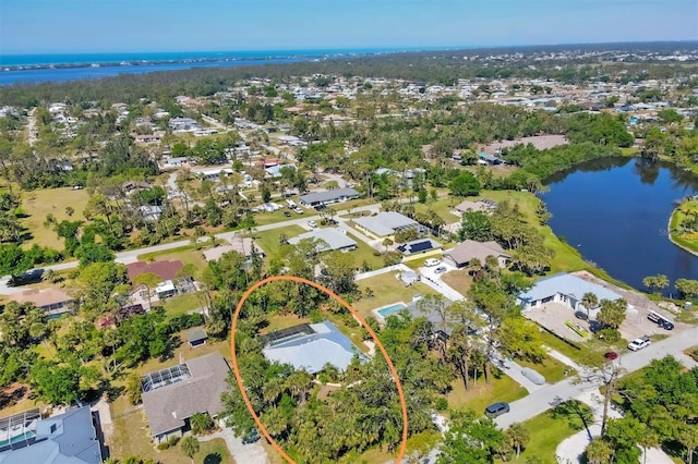 850 Van Gogh Rd, Englewood, FL 34223 - birds eye view of property with a water view and a residential view