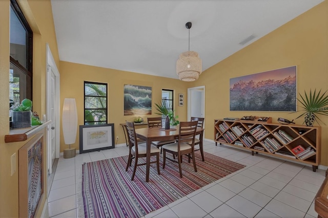 850 Van Gogh Rd, Englewood, FL 34223 - dining room featuring light tile patterned floors and lofted ceiling