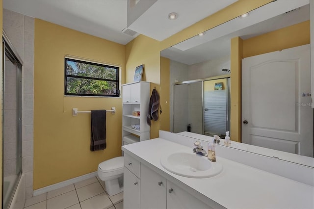 850 Van Gogh Rd, Englewood, FL 34223 - full bath featuring tile patterned floors, a shower with door, and vanity