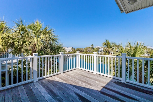 768 Seaboard Line Ln, Boca Grande, FL 33921 - wooden deck with a water view