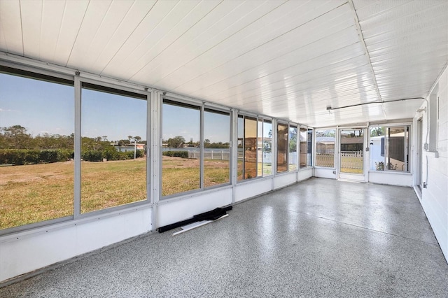 view of unfurnished sunroom