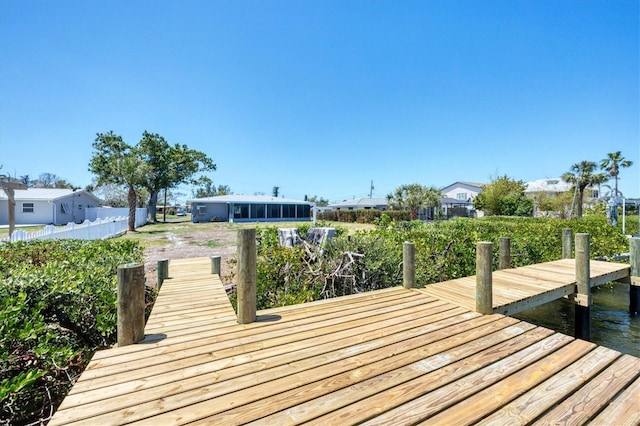 view of dock area