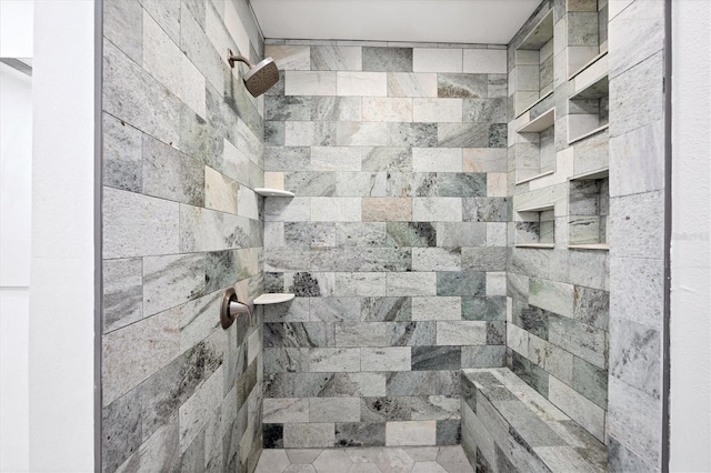 room details with a tile shower