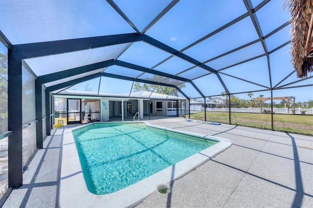 pool featuring a patio area and a lanai