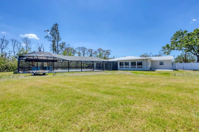 view of yard with fence