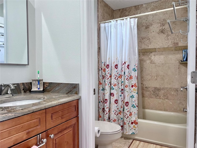 8152 Little Gasparilla Is, Placida, FL 33946 - bathroom with shower / bath combo with shower curtain, vanity, toilet, and tile patterned flooring