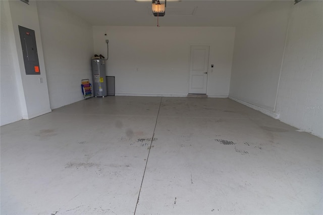 15968 Honeysuckle St, Port Charlotte, FL 33953 - garage with water heater, electric panel, and a garage door opener