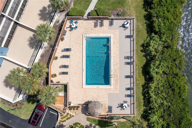 1551 Beach Rd Unit 412, Englewood, FL 34223 - aerial view of property and surrounding area with a pool area