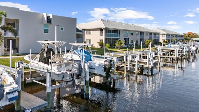 316 Coldeway Dr Unit 29, Punta Gorda, FL 33950 - dock area featuring boat lift and a water view