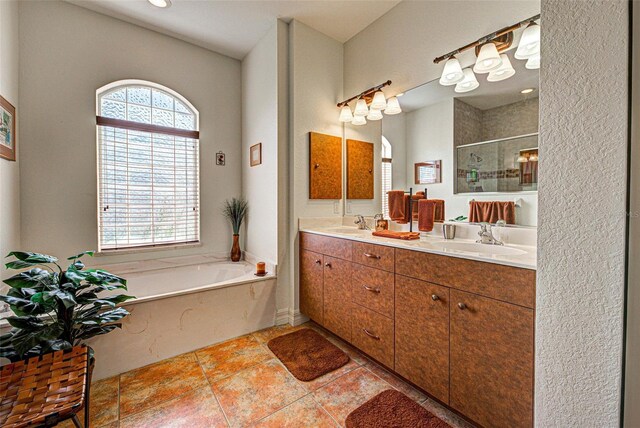 1078 Boundary Blvd, Rotonda West, FL 33947 - bathroom featuring a stall shower, a garden tub, and double vanity