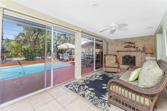 1670 Faust Dr, Englewood, FL 34224 - sunroom with visible vents, a wealth of natural light, and tile patterned flooring