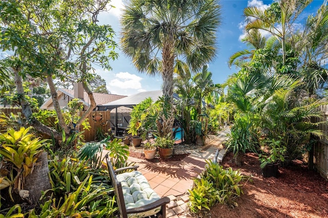 1670 Faust Dr, Englewood, FL 34224 - view of yard with fence and a lanai
