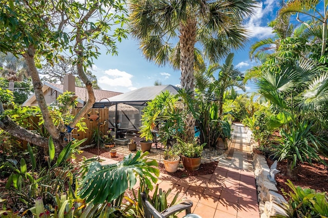 1670 Faust Dr, Englewood, FL 34224 - view of patio with fence and glass enclosure