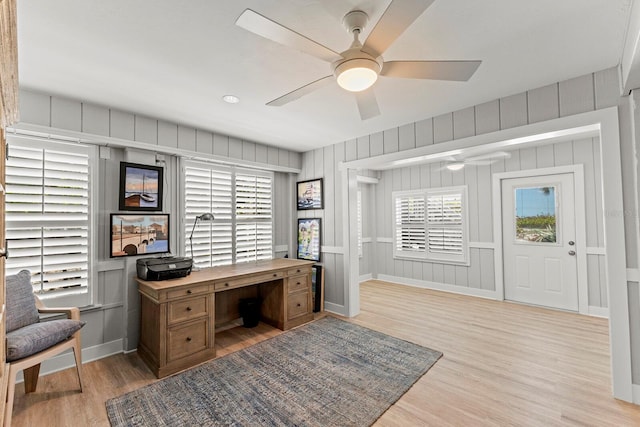 17 Seawatch Dr, Boca Grande, FL 33921 - office with light wood-type flooring, a healthy amount of sunlight, baseboards, and ceiling fan