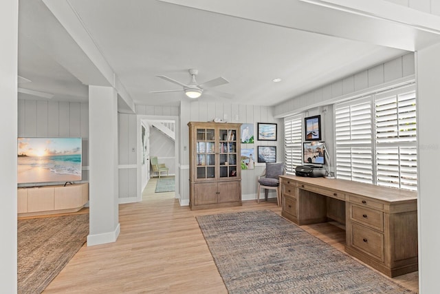 17 Seawatch Dr, Boca Grande, FL 33921 - home office featuring light wood-type flooring, baseboards, and ceiling fan
