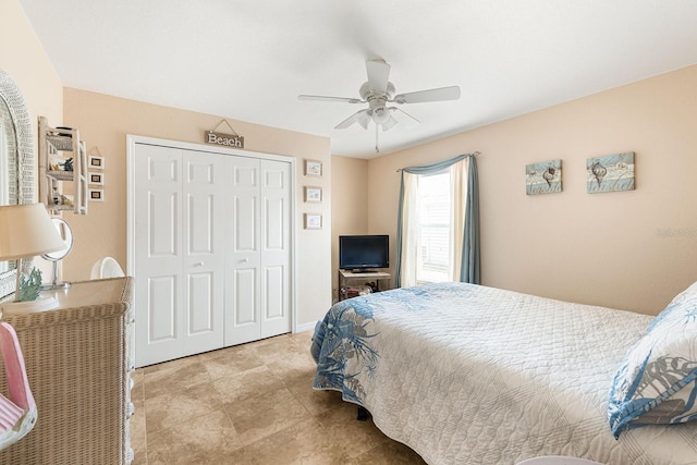7089 Benson St, Englewood, FL 34224 - bedroom with a ceiling fan and a closet