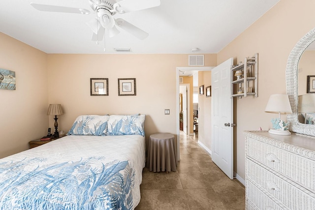 7089 Benson St, Englewood, FL 34224 - bedroom with baseboards, a ceiling fan, and visible vents