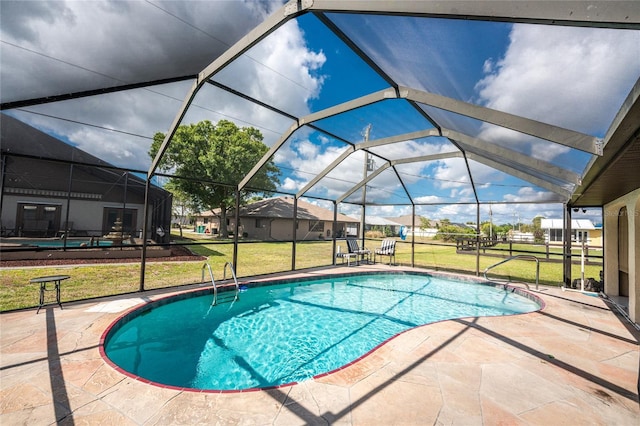 23347 Lehigh Ave, Port Charlotte, FL 33954 - pool featuring a lawn and a patio